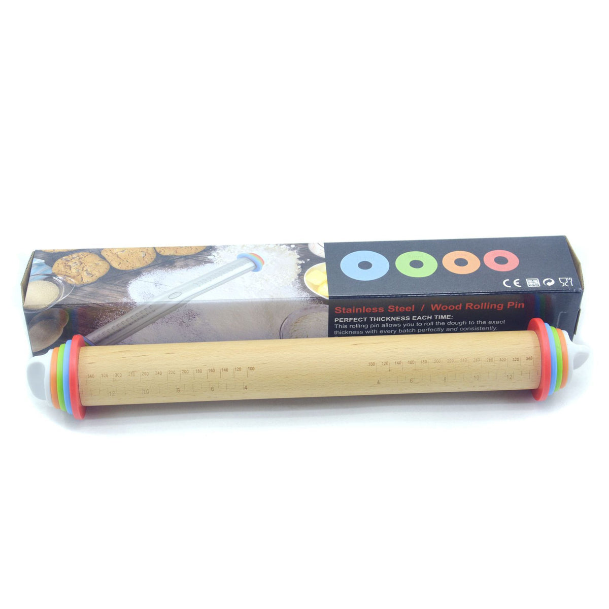 Adjustable Beech Wood Rolling Pin