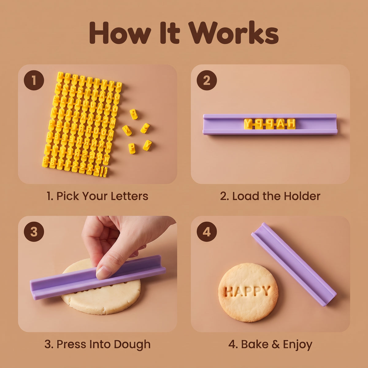 Customizable Alphanumeric Baking Stamp Mold | "Bake Your Words"