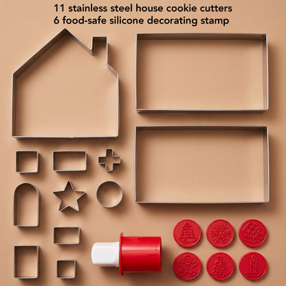 Holiday Gingerbread House Stamp & Bake Cookie Decorating Kit