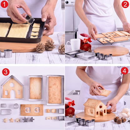 Holiday Gingerbread House Stamp & Bake Cookie Decorating Kit